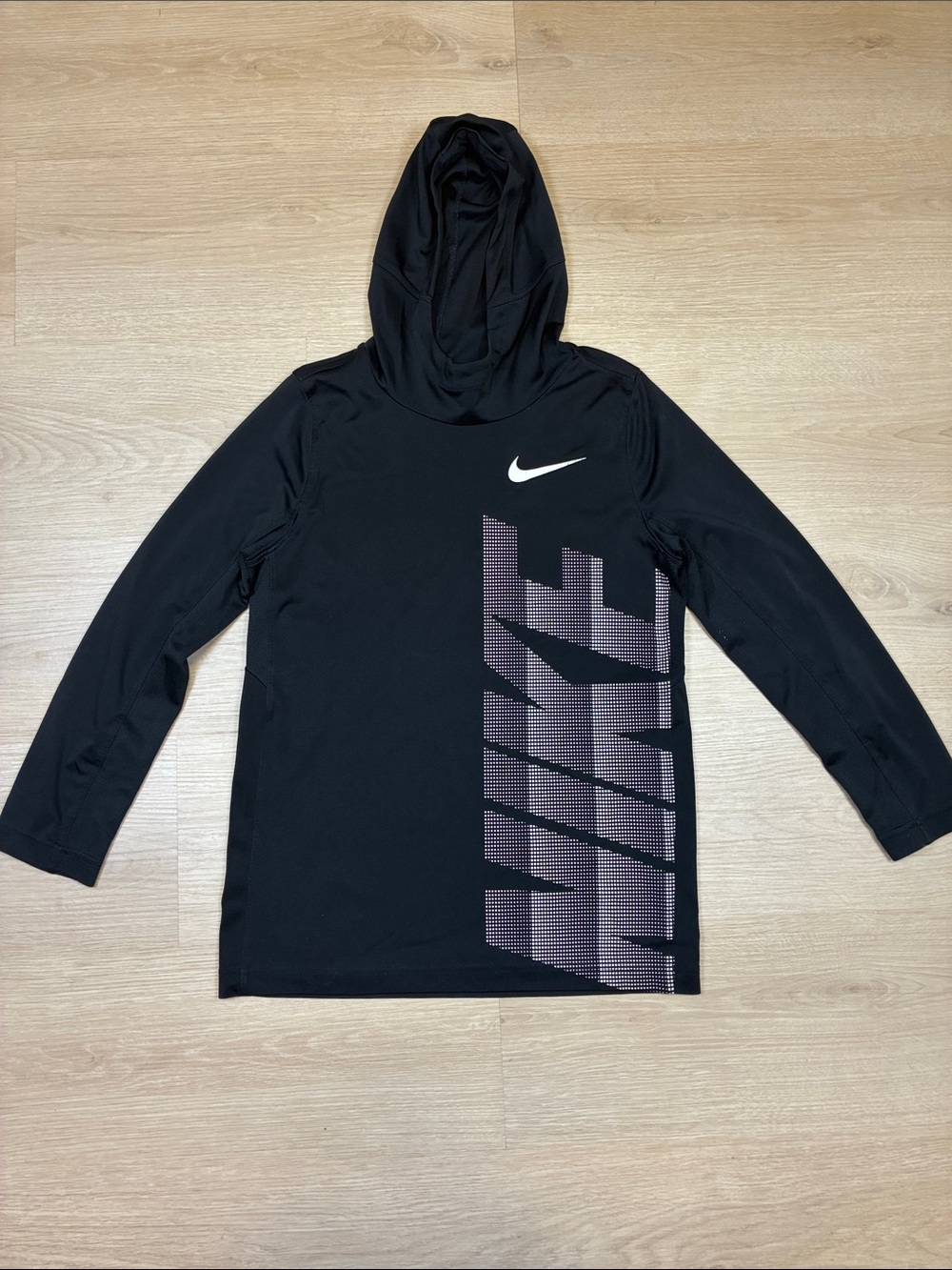 Nike Black Crewneck Hoodie with Brand Logo Graphic